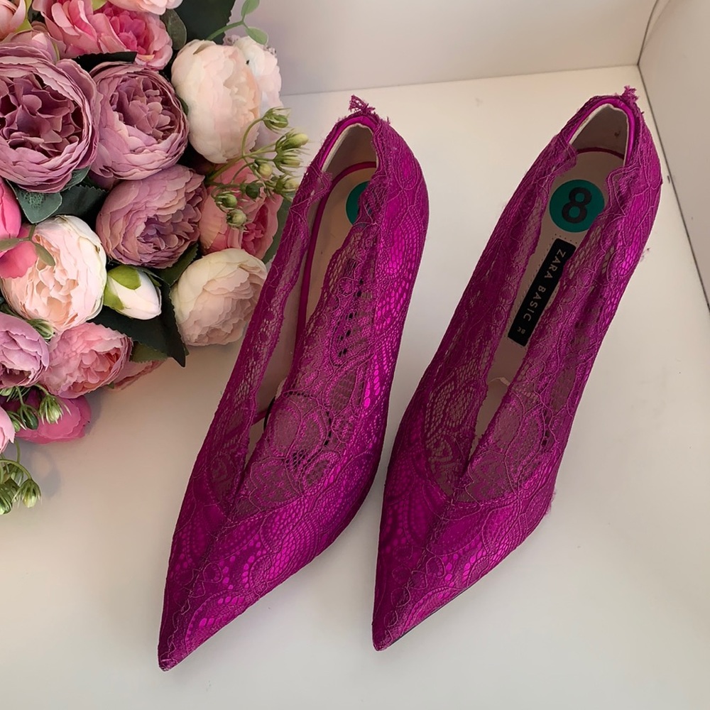 Zara style brand high heels woman purple